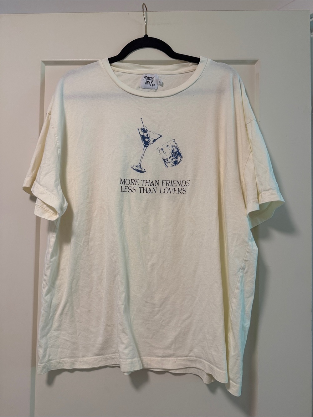 Princess Polly Cream Short Sleeve Tee with Navy Graphic